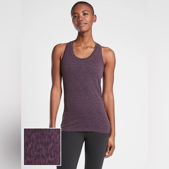 Athleta Tank Top Women’s Size Medium Dark Purple Camo‎ Momentum Seamless Top - Picture 3 of 12